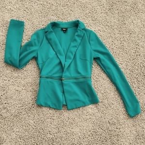 Zipper Accent Blazer
